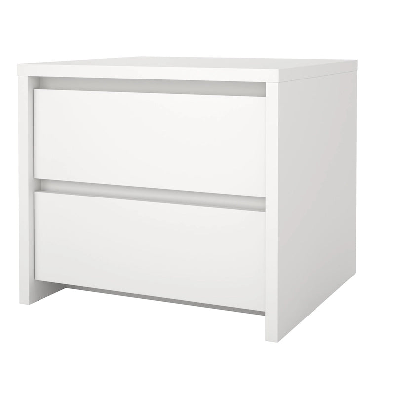 White / Jackson Hickory & White High Gloss 2-Drawer Nightstand