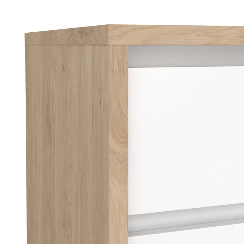 White / Jackson Hickory & White High Gloss 2-Drawer Nightstand