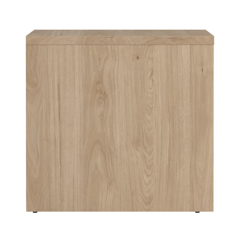 White / Jackson Hickory & White High Gloss 2-Drawer Nightstand