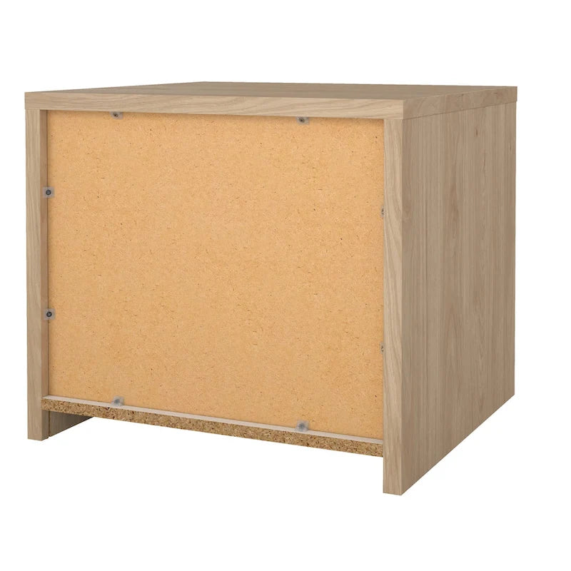 White / Jackson Hickory & White High Gloss 2-Drawer Nightstand