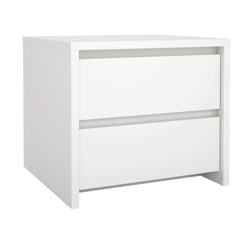 White / Jackson Hickory & White High Gloss 2-Drawer Nightstand