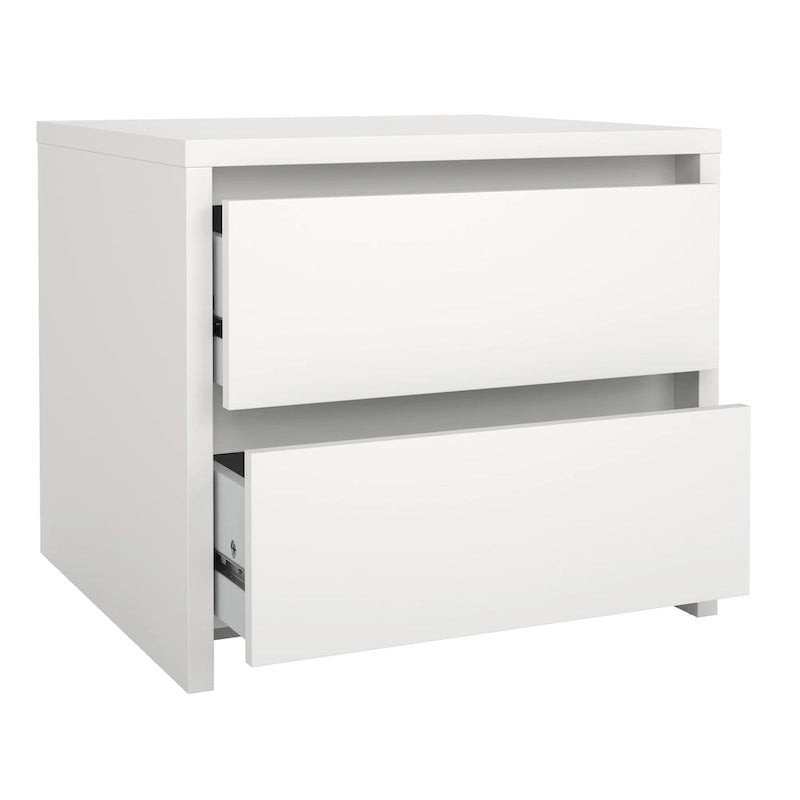 White / Jackson Hickory & White High Gloss 2-Drawer Nightstand