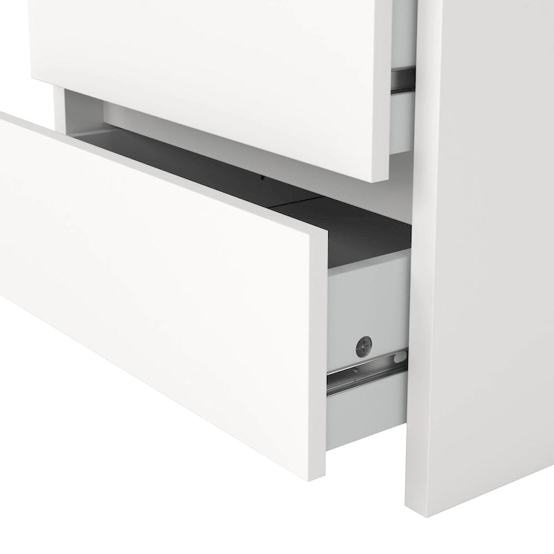 White / Jackson Hickory & White High Gloss 2-Drawer Nightstand