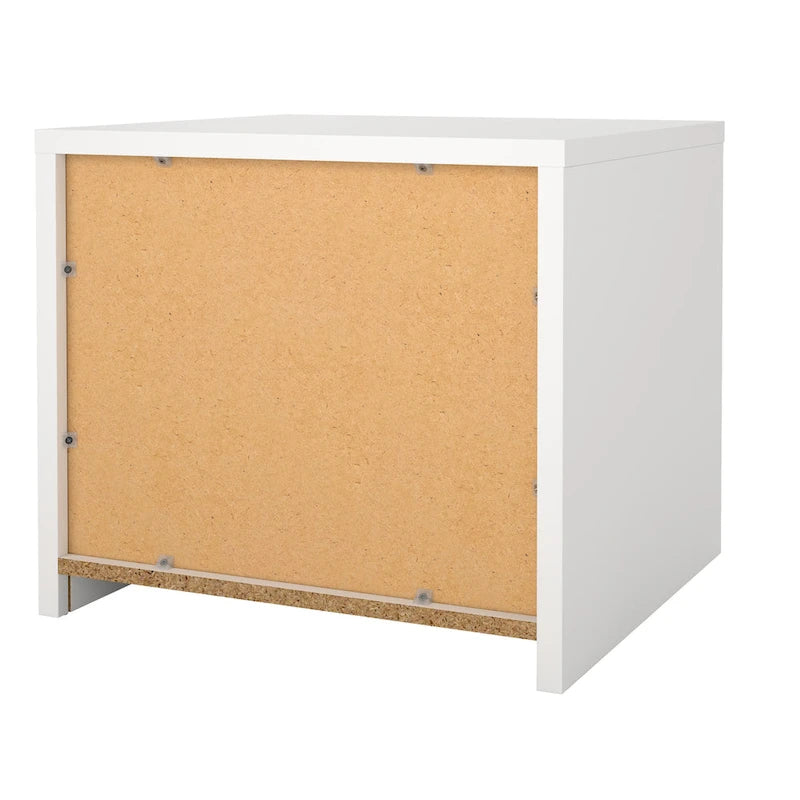 White / Jackson Hickory & White High Gloss 2-Drawer Nightstand