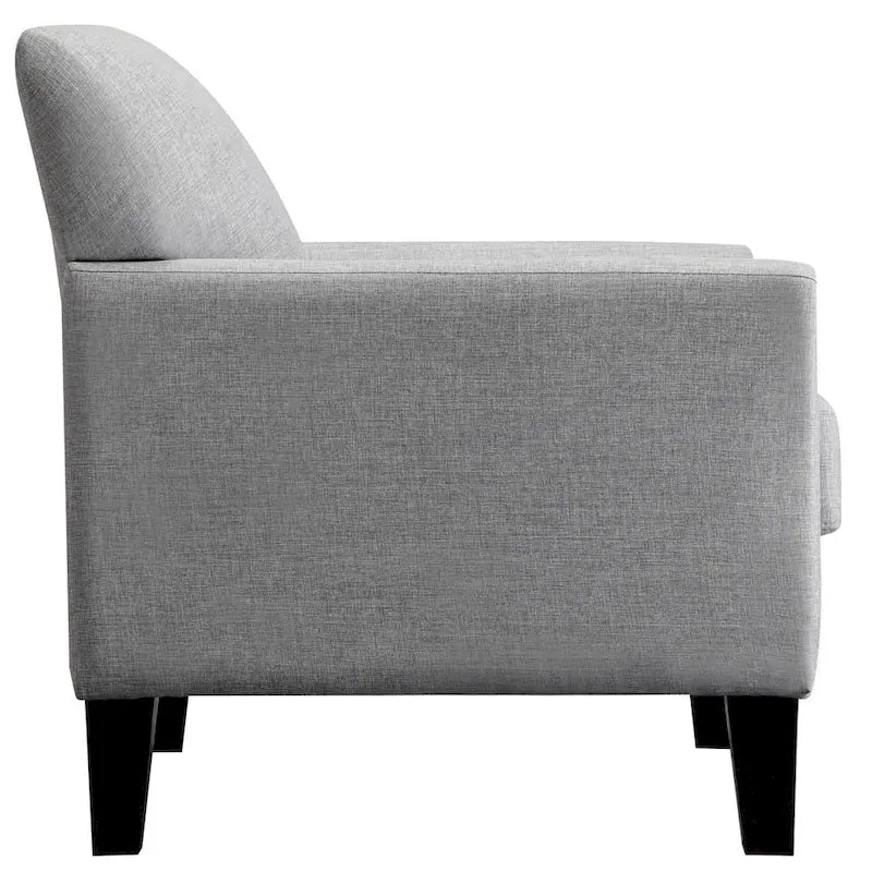 Cushion Back Loveseat with Flared Arms – Fabric & Faux Leather, 2-Seat, Multiple Colors