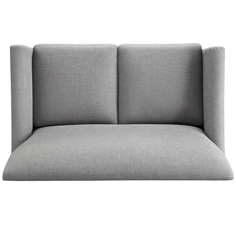 Cushion Back Loveseat with Flared Arms – Fabric & Faux Leather, 2-Seat, Multiple Colors