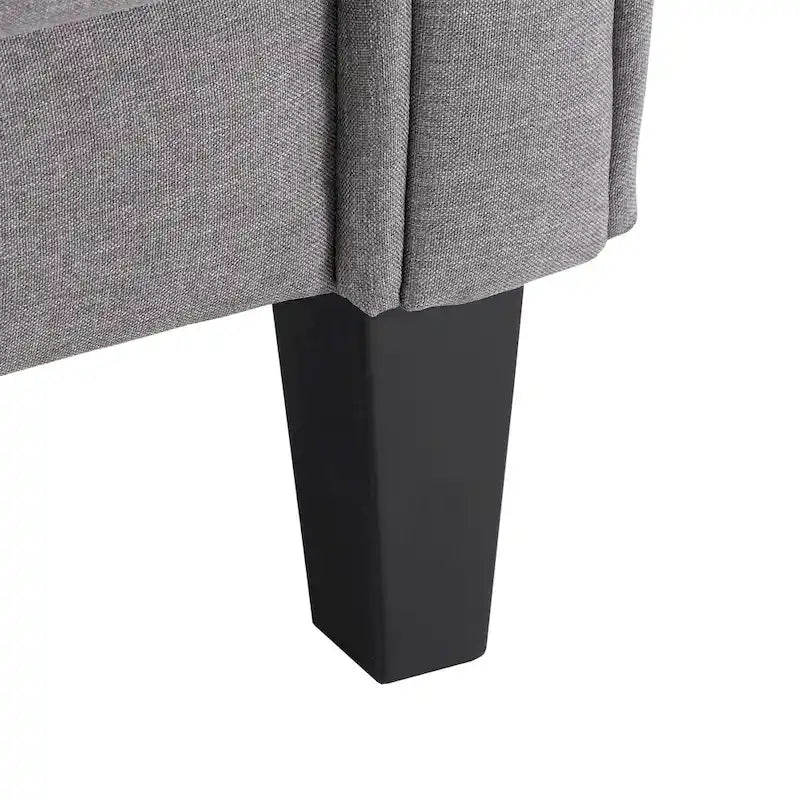 Cushion Back Loveseat with Flared Arms – Fabric & Faux Leather, 2-Seat, Multiple Colors