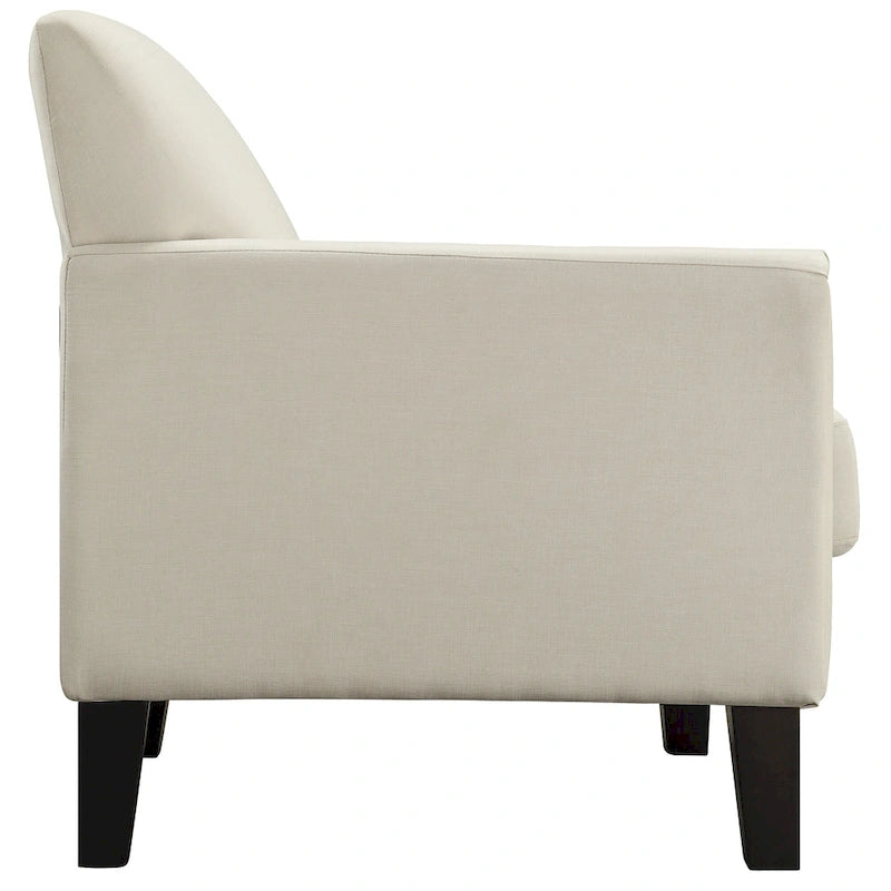 Cushion Back Loveseat with Flared Arms – Fabric & Faux Leather, 2-Seat, Multiple Colors