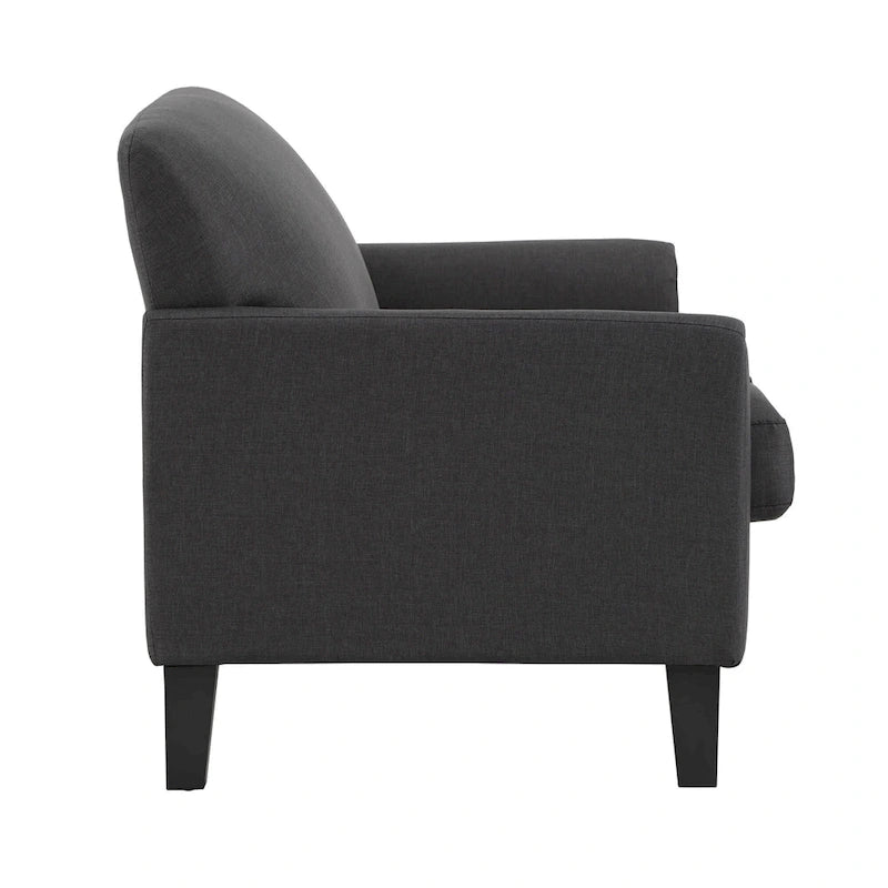Cushion Back Loveseat with Flared Arms – Fabric & Faux Leather, 2-Seat, Multiple Colors