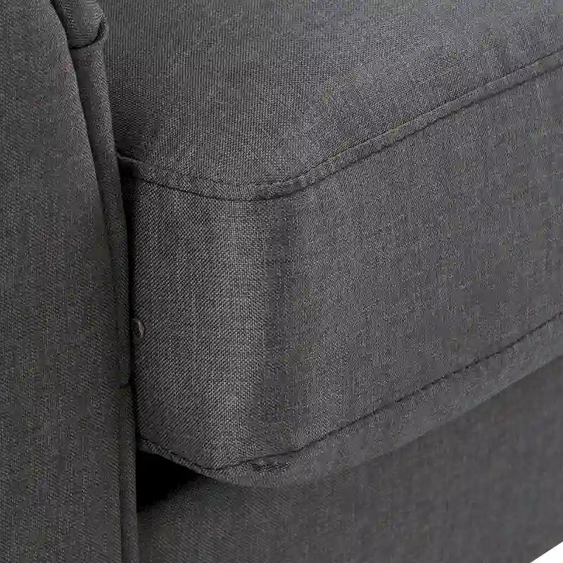 Cushion Back Loveseat with Flared Arms – Fabric & Faux Leather, 2-Seat, Multiple Colors