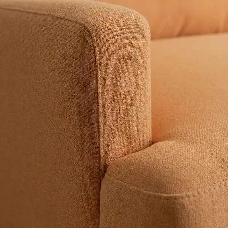 Yellow / Grey / Emerald / Beige Linen 2-Seat Loveseat Sofa, Metal Legs