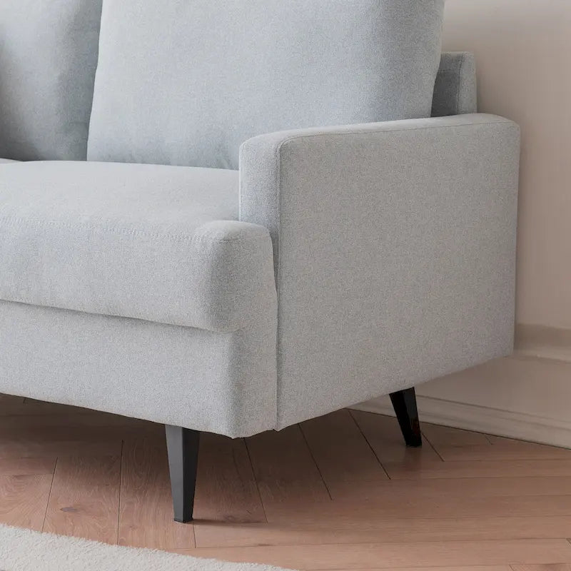 Yellow / Grey / Emerald / Beige Linen 2-Seat Loveseat Sofa, Metal Legs