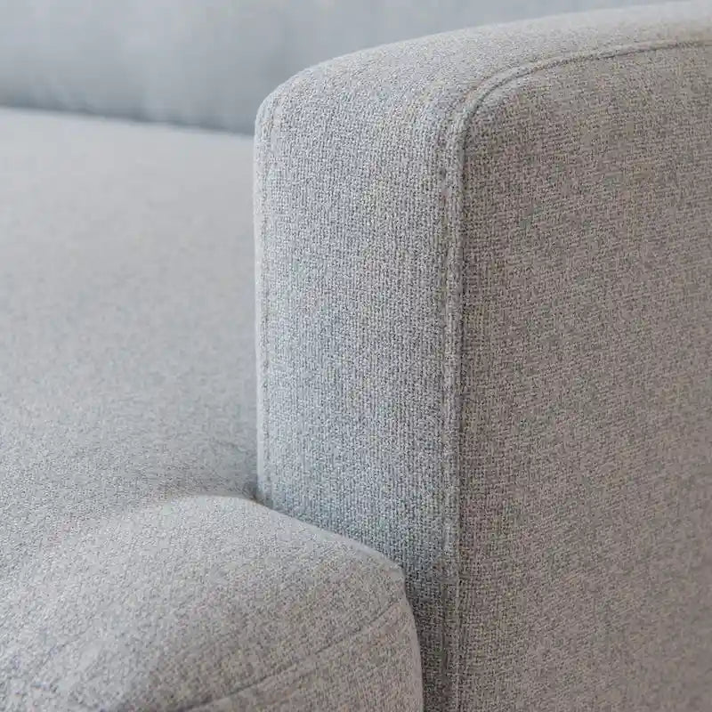 Yellow / Grey / Emerald / Beige Linen 2-Seat Loveseat Sofa, Metal Legs