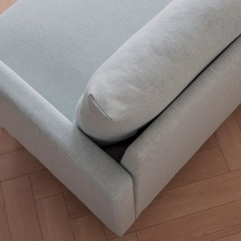 Yellow / Grey / Emerald / Beige Linen 2-Seat Loveseat Sofa, Metal Legs