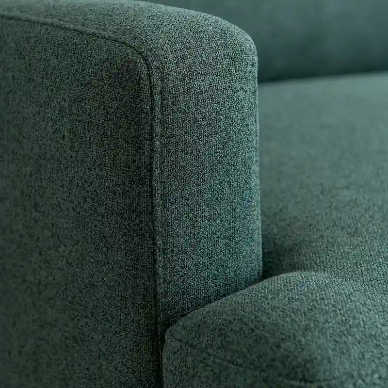 Yellow / Grey / Emerald / Beige Linen 2-Seat Loveseat Sofa, Metal Legs