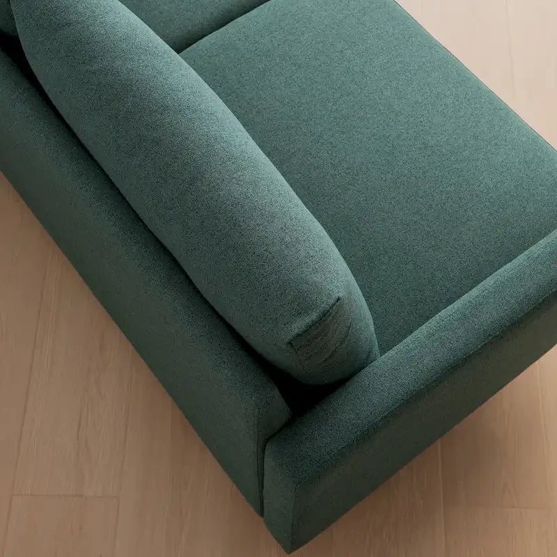 Yellow / Grey / Emerald / Beige Linen 2-Seat Loveseat Sofa, Metal Legs