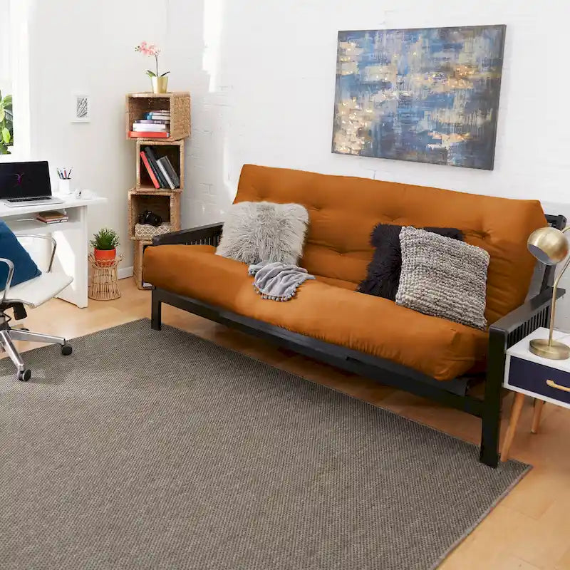 Multi-Color Tufted Futon Floor Mattress – Full Size, 1-Person, Mattress Only