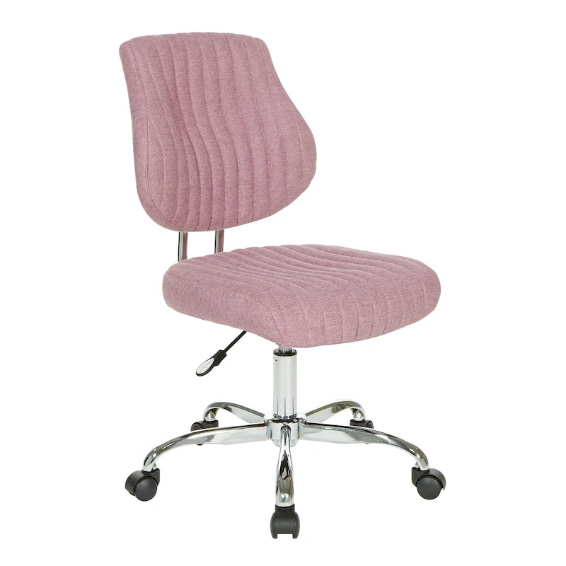 Light Pink / Sky / Light Grey / Lime Green Channel-Tufted Office Chair, Single