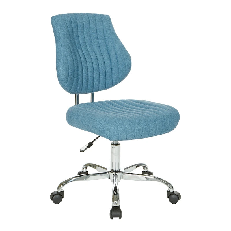Light Pink / Sky / Light Grey / Lime Green Channel-Tufted Office Chair, Single