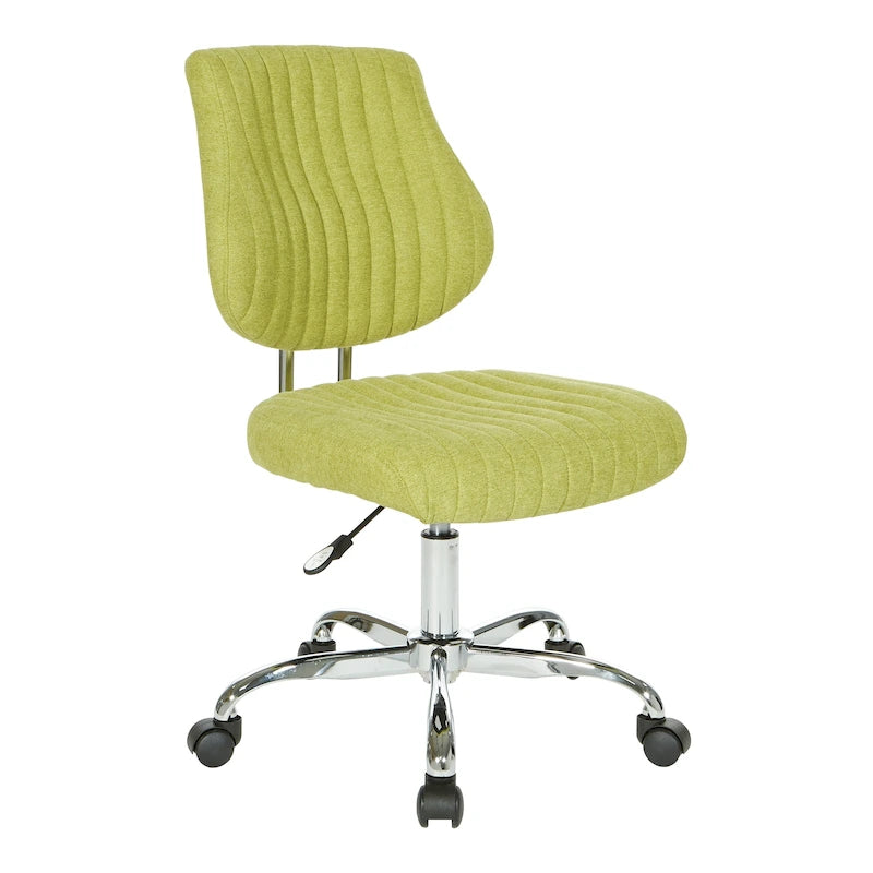 Light Pink / Sky / Light Grey / Lime Green Channel-Tufted Office Chair with Chrome Base & Lumbar Support – 1-Person