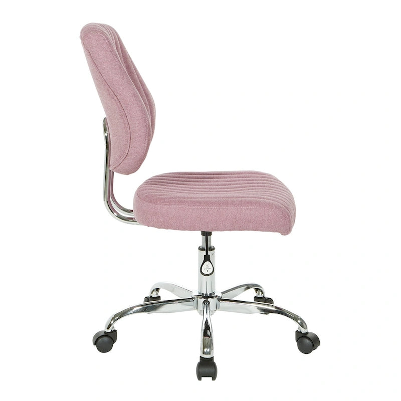 Light Pink / Sky / Light Grey / Lime Green Channel-Tufted Office Chair, Single