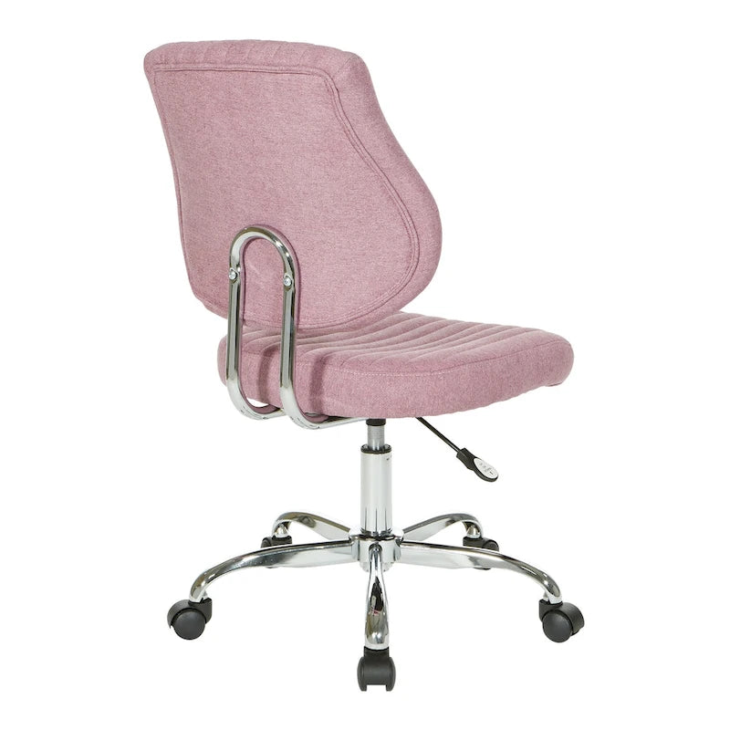 Light Pink / Sky / Light Grey / Lime Green Channel-Tufted Office Chair, Single