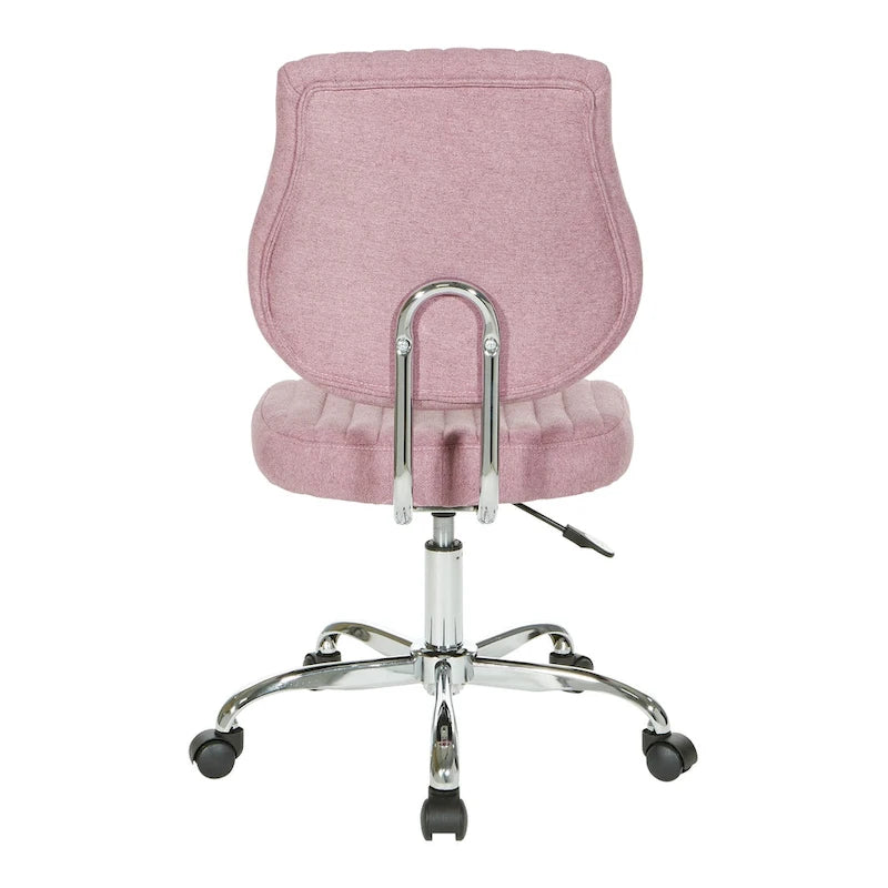 Light Pink / Sky / Light Grey / Lime Green Channel-Tufted Office Chair, Single