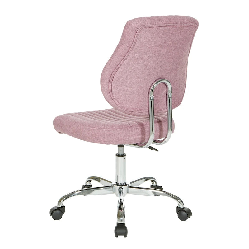 Light Pink / Sky / Light Grey / Lime Green Channel-Tufted Office Chair, Single