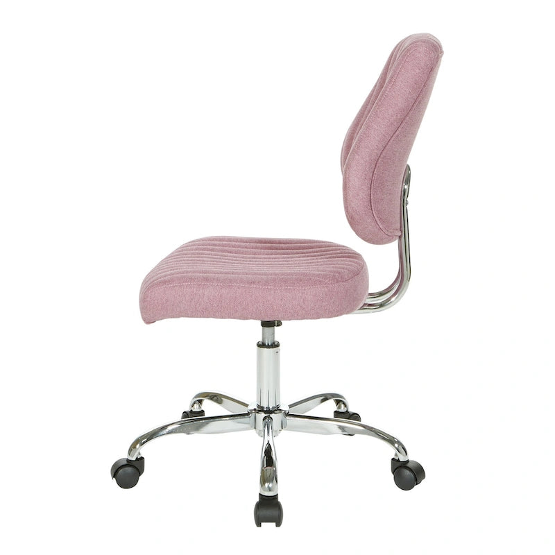 Light Pink / Sky / Light Grey / Lime Green Channel-Tufted Office Chair, Single