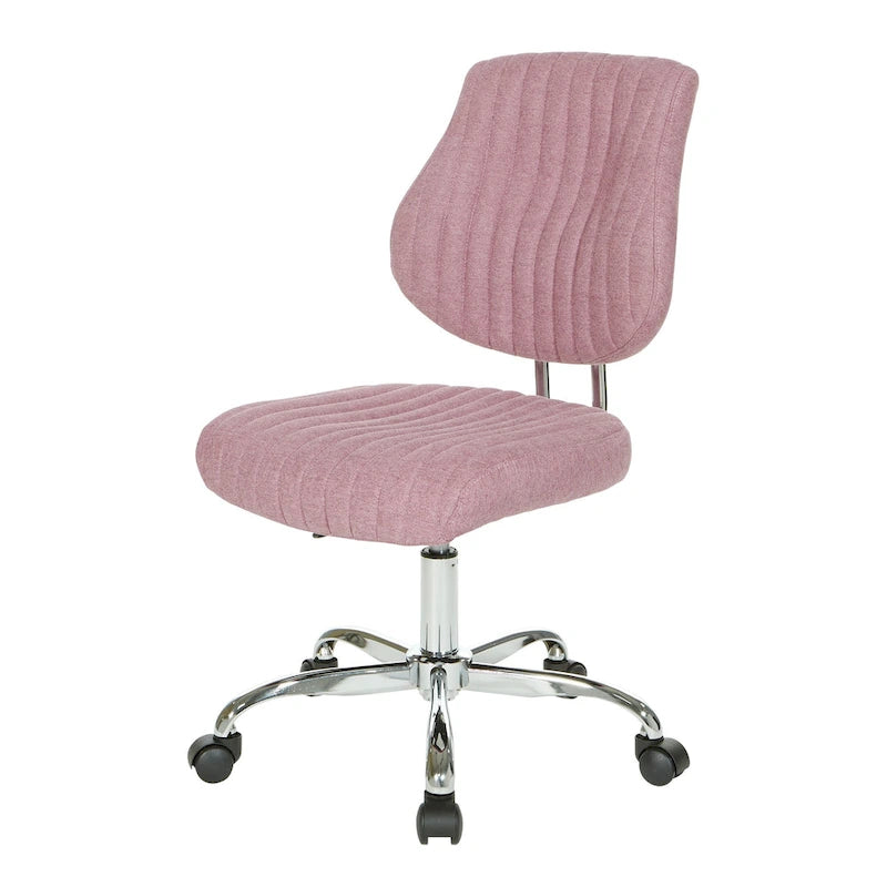 Light Pink / Sky / Light Grey / Lime Green Channel-Tufted Office Chair, Single