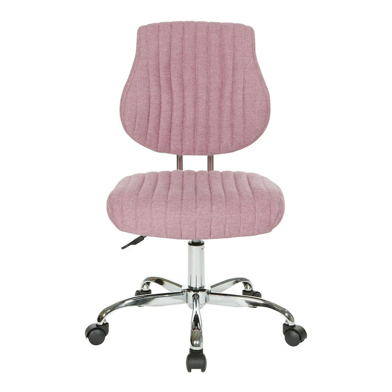 Light Pink / Sky / Light Grey / Lime Green Channel-Tufted Office Chair, Single