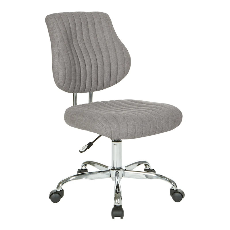Light Pink / Sky / Light Grey / Lime Green Channel-Tufted Office Chair, Single