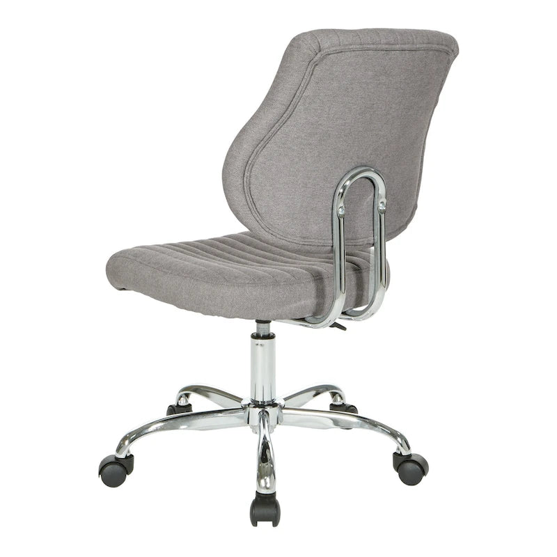 Light Pink / Sky / Light Grey / Lime Green Channel-Tufted Office Chair, Single