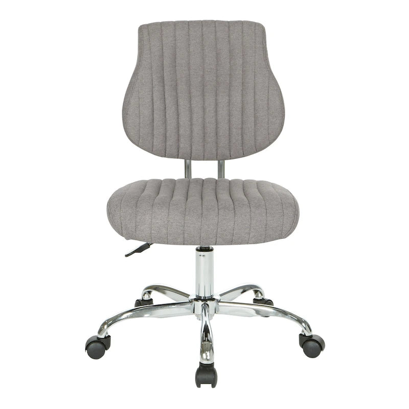 Light Pink / Sky / Light Grey / Lime Green Channel-Tufted Office Chair, Single