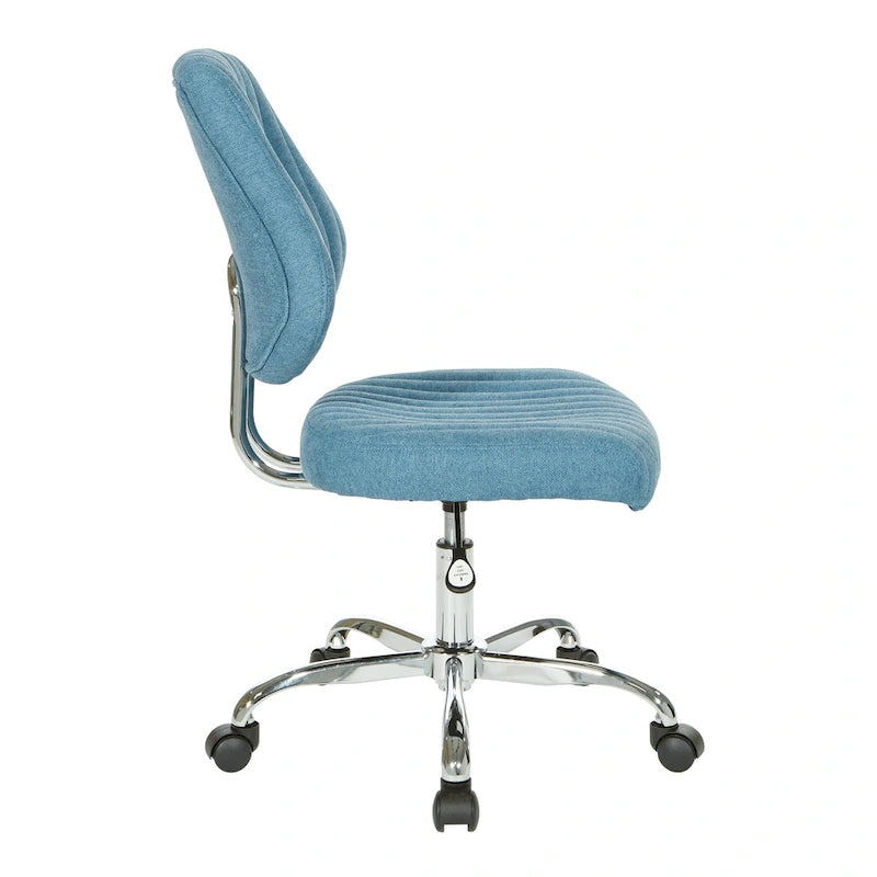 Light Pink / Sky / Light Grey / Lime Green Channel-Tufted Office Chair, Single