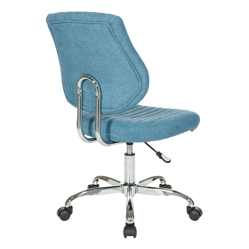Light Pink / Sky / Light Grey / Lime Green Channel-Tufted Office Chair, Single