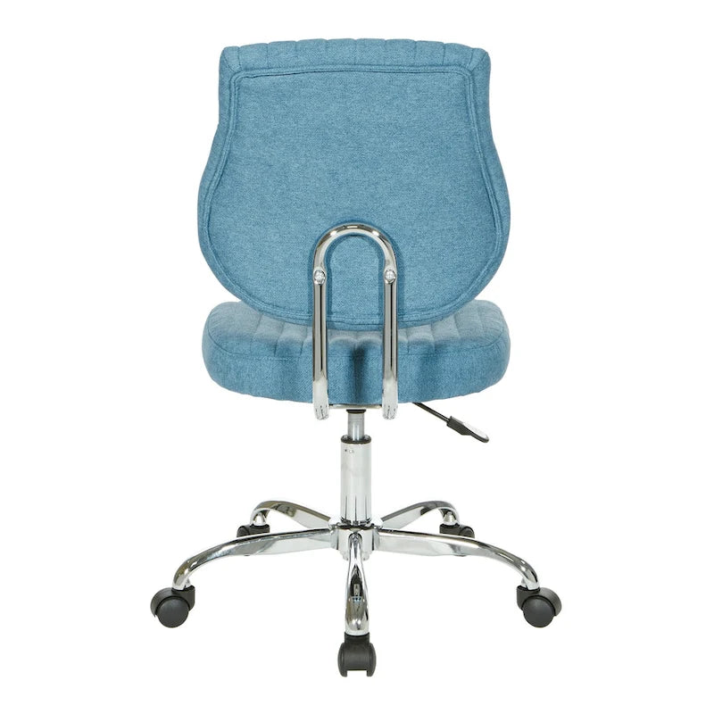 Light Pink / Sky / Light Grey / Lime Green Channel-Tufted Office Chair, Single