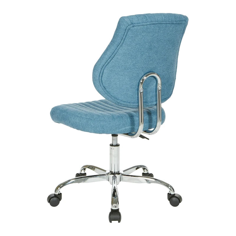 Light Pink / Sky / Light Grey / Lime Green Channel-Tufted Office Chair, Single