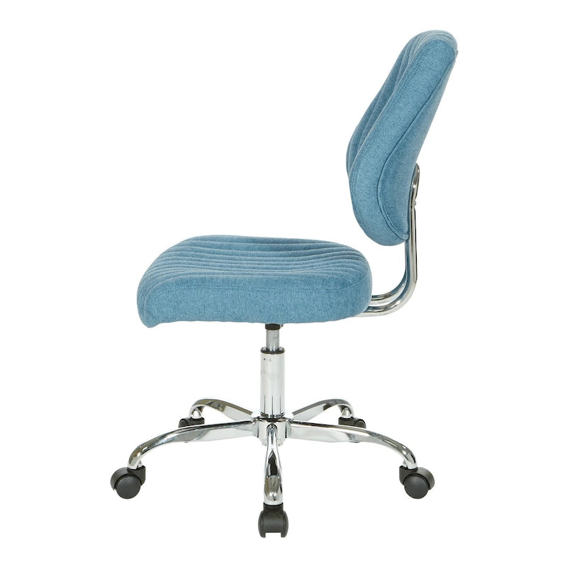 Light Pink / Sky / Light Grey / Lime Green Channel-Tufted Office Chair, Single