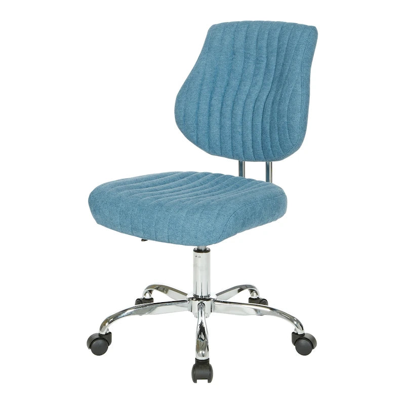Light Pink / Sky / Light Grey / Lime Green Channel-Tufted Office Chair, Single