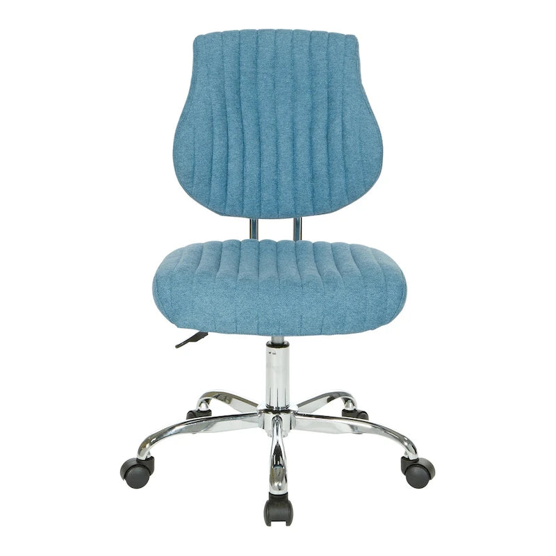 Light Pink / Sky / Light Grey / Lime Green Channel-Tufted Office Chair, Single