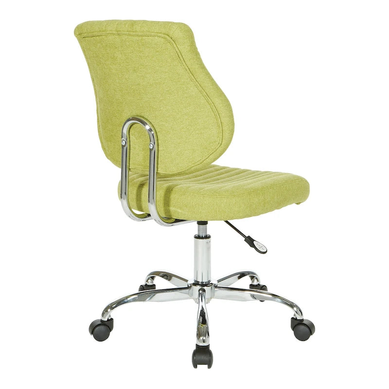 Light Pink / Sky / Light Grey / Lime Green Channel-Tufted Office Chair, Single