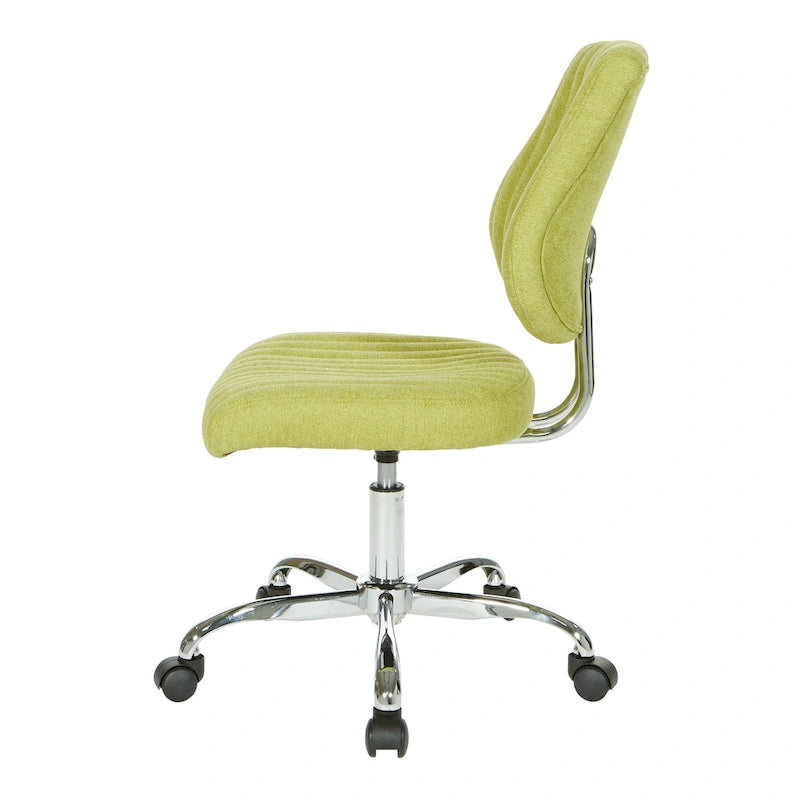 Light Pink / Sky / Light Grey / Lime Green Channel-Tufted Office Chair, Single