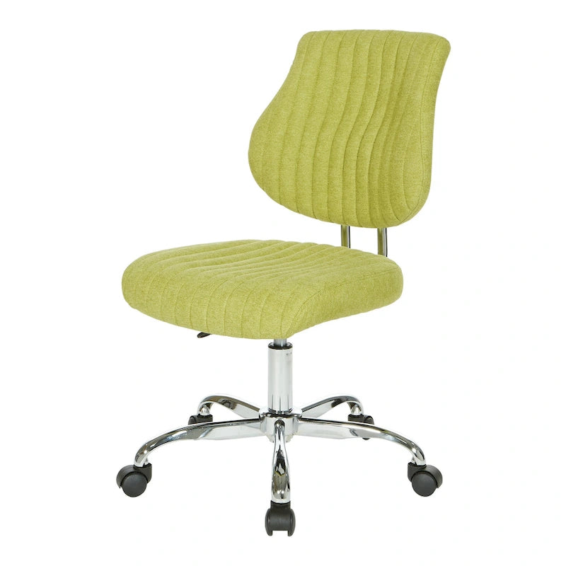 Light Pink / Sky / Light Grey / Lime Green Channel-Tufted Office Chair, Single