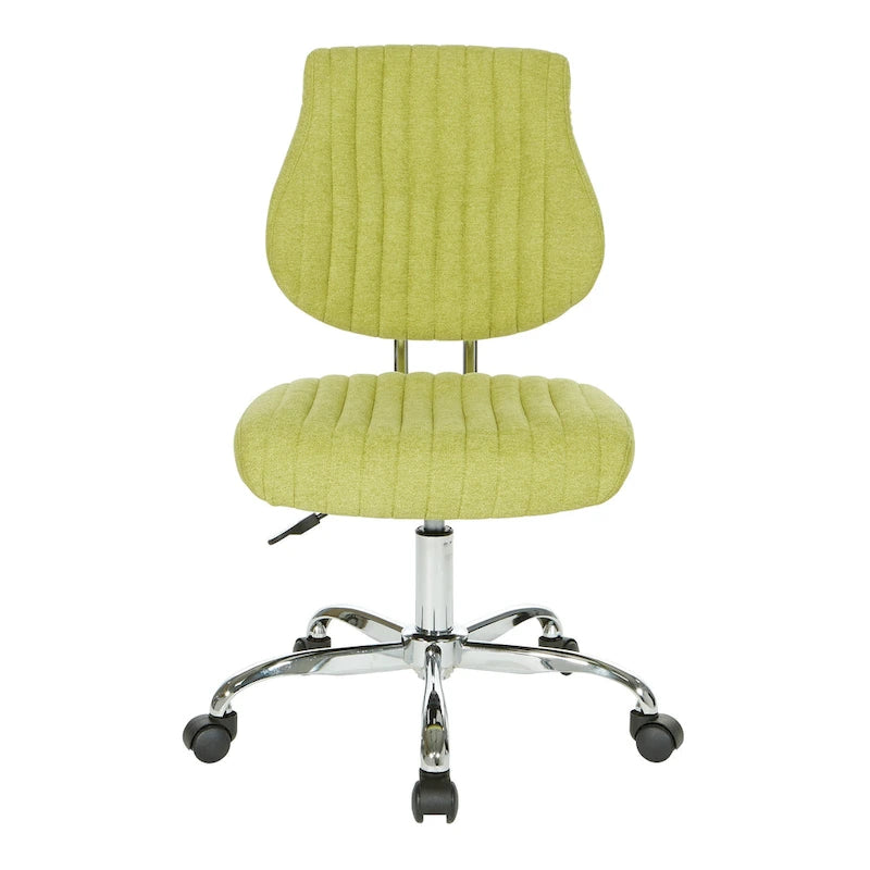 Light Pink / Sky / Light Grey / Lime Green Channel-Tufted Office Chair, Single