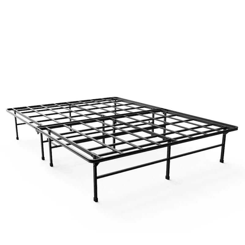 Black Steel Platform Bed Frame, 14" Height, 1–2 Person – Twin / Twin XL / Full / Queen / King