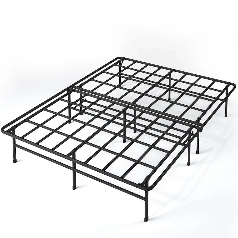 Black Steel Platform Bed Frame, 14" Height, 1–2 Person – Twin / Twin XL / Full / Queen / King