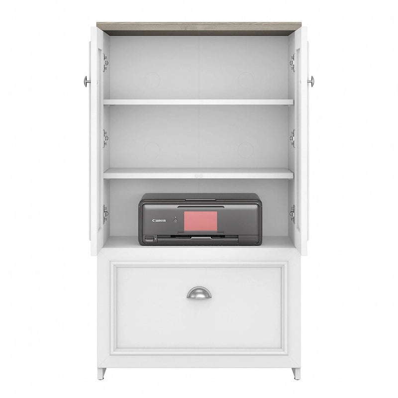 Antique White / Cape Cod Gray / Antique Black / Shiplap Gray – Single-User Farmhouse Wood File Cabinet