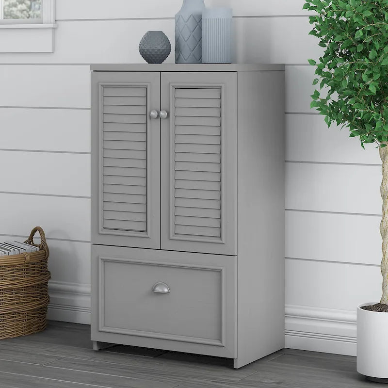 Antique White / Cape Cod Gray / Antique Black / Shiplap Gray – Single-User Farmhouse Wood File Cabinet