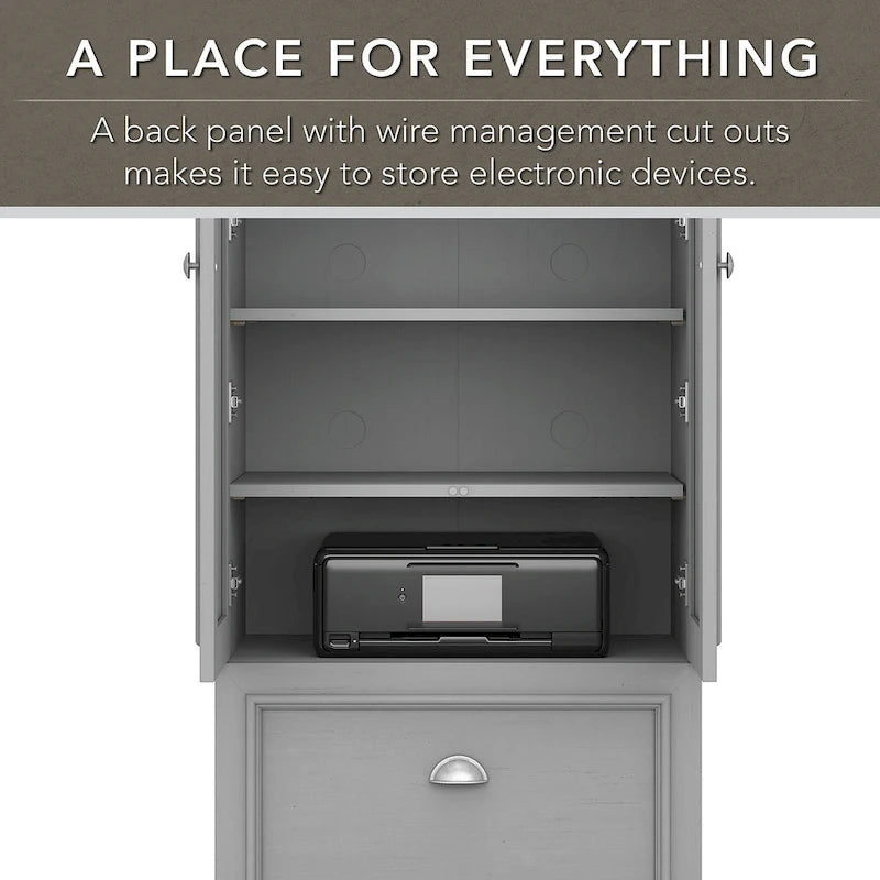 Antique White / Cape Cod Gray / Antique Black / Shiplap Gray – Single-User Farmhouse Wood File Cabinet